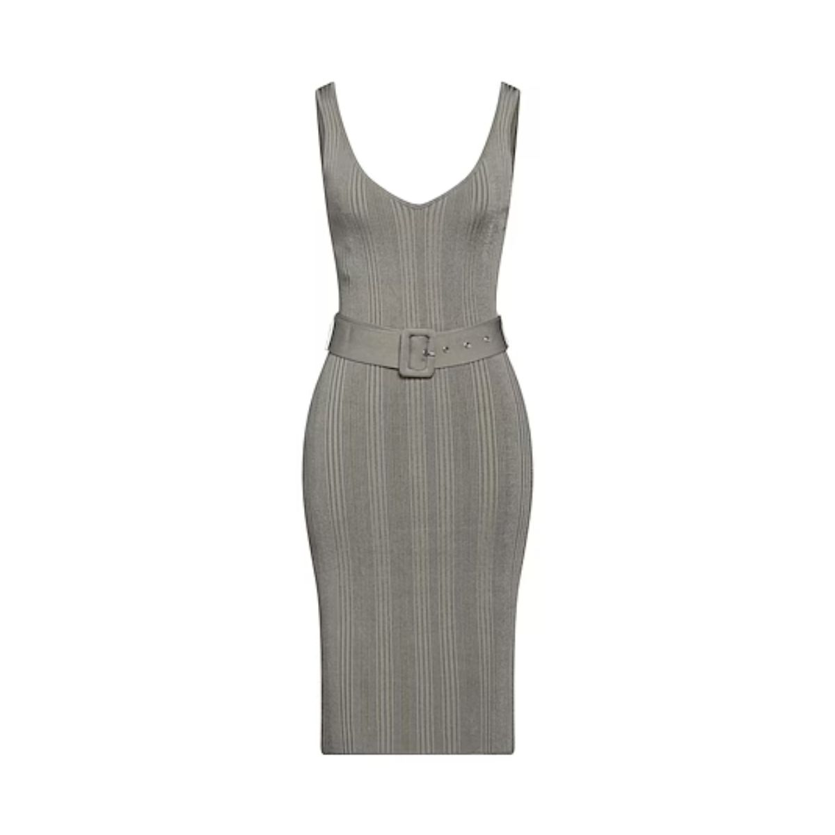 Rochie Midi Tricotată MARCIANO by GUESS, Femei – Tricot Rib, Talie Definită, Guler Adânc_1 Rochie Midi Tricotată MARCIANO by GUESS, Femei – Tricot Rib, Talie Definită, Guler Adânc - imagine 1