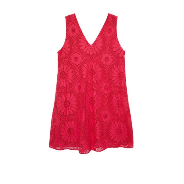 Rochie Mini Desigual 'Hamburgo' cu Dantelă Daisy și Decolteu în V- Marime M