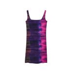 Rochie Scurtă Casual Roz Fandango cu Imprimeu Geometric și Tie-Dye- Marime L