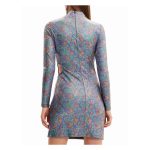 Rochie Scurtă Desigual, Mix Culori – Mâneci Lungi, Fermoar Pe Spate - imagine 3