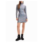 Rochie Scurtă Desigual, Mix Culori – Mâneci Lungi, Fermoar Pe Spate - imagine 2