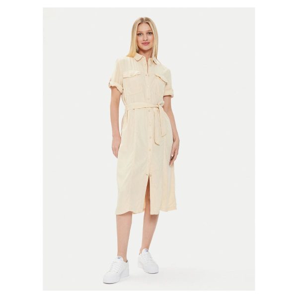 Rochie Tip Cămașă Pepe Jeans Evelinda - Bej, Regular Fit, Midi