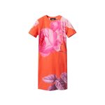 Rochie Tip Camiseta cu Estampat Peonii M. Christian Lacroix – Fond Naranja- Marime S