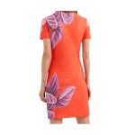 Rochie Tip Camiseta cu Estampat Peonii M. Christian Lacroix – Fond Naranja- Marime S - imagine 2