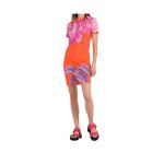 Rochie Tip Camiseta cu Estampat Peonii M. Christian Lacroix – Fond Naranja- Marime S - imagine 5