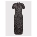 Rochie de Zi Desigual Panter – Gri/Negru, Imprimeu Animal Print, Slim Fit