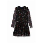 Rochie Scurtă Evazată Desigual Mickey Lovers – Imprimeu Mickey Mouse, Neagră
