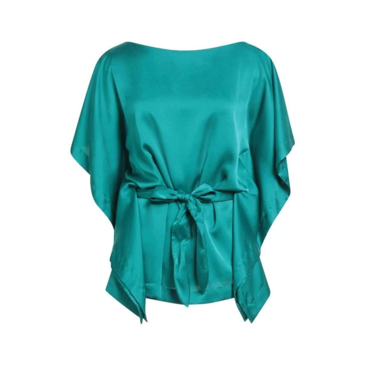 Top Kaftan MARCIANO by GUESS, Satin, Culoare Albastră Top Kaftan MARCIANO by GUESS, Satin, Culoare Albastră – Guler Bărcuță, Centură Inclusă - imagine 1