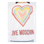Tricou Alb Geometric cu Imprimeu și Inscripții - 95% Bumbac, 5% Spandex