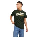 Tricou Jack & Jones din Bumbac Organic cu Logo - Verde Militar - imagine 3