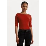 Tricou Lauren Ralph Lauren Stretch Cotton Boatneck - Madison Red, 94% Bumbac, 6% Elastan- Marime M - imagine 4