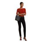 Tricou Lauren Ralph Lauren Stretch Cotton Boatneck - Madison Red, 94% Bumbac, 6% Elastan- Marime M - imagine 3