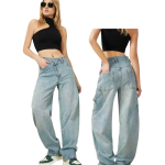 Blugi damă FLEX baggy – denim albastru deschis – confort premium