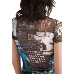 Top damă Desigual transparent multicolor – mărime XL – mesh - imagine 2