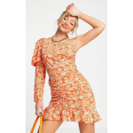 Rochie damă AX Paris florală portocalie – scurtă, elegantă – vară