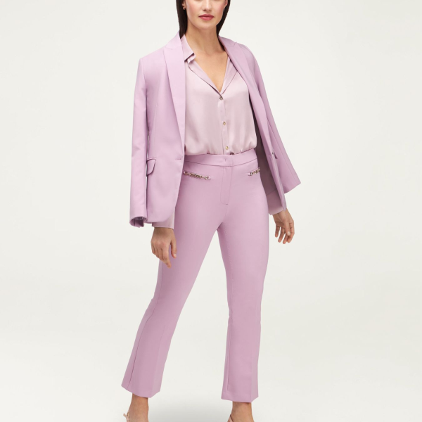 Pantaloni eleganți damă Oltre roz – mărime 52 – office