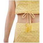 Top damă Pepe Jeans galben crop cu mâneci bufante – mărime S - imagine 2