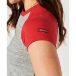 Tricou damă Superdry crop gri cu roșu – mărime M – casual - imagine 3