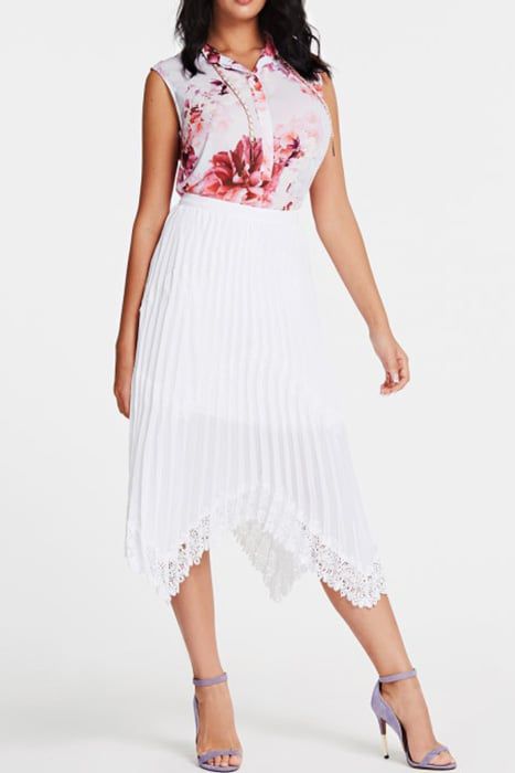 WhatsApp Image 2026-03-31 at 10.07.08 Fusta Marciano by guess din dantela alb veritabil- marime 40 - imagine 1