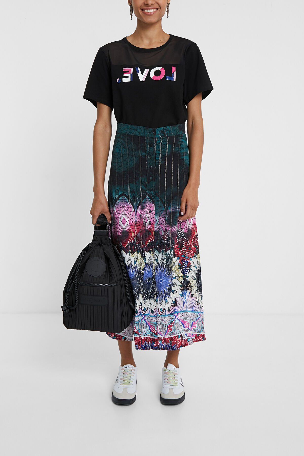WhatsApp Image 2026-03-31 at 10.26.04 Fustă damă Desigual midi multicolor – mărime 38 - imagine 1