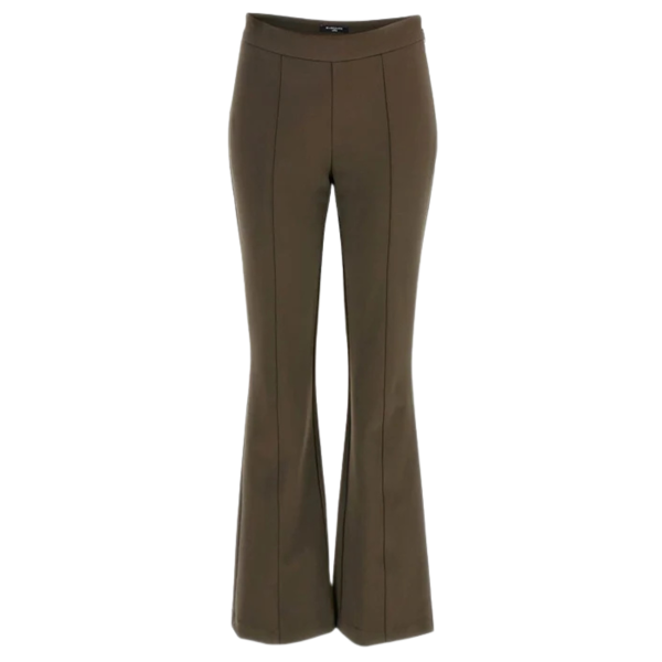 Pantaloni damă Guess Marciano evazați – culoare olive, mărime 40