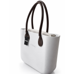 O bag Geantă damă albă cu mânere maro - imagine 2