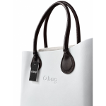 O bag Geantă damă albă cu mânere maro - imagine 3