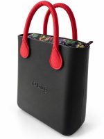 O bag Geantă damă neagră cu mânere roșii - imagine 2