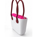 O bag Geantă damă albă cu mânere bordo - imagine 3