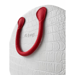 O bag – Geantă damă albă cu textură tip crocodil - imagine 2